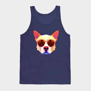 Cool Low Poly Dog wearing Sunglasses Tank Top